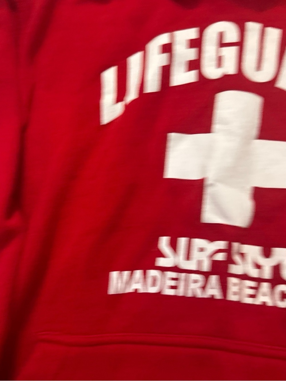 Official Lifeguard Hoodie Sweater Red Size Small Unisex Daytona Beach - Picture 7 of 7